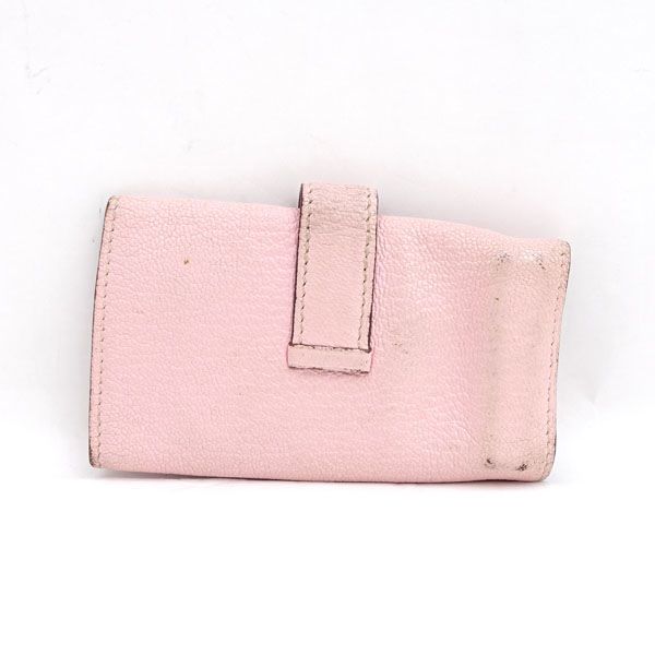 HERMES / エルメス ◇4連キーケース ベアン ピンク シルバー金具