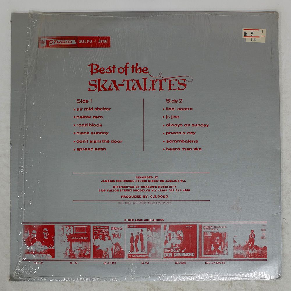 ジャマイカLP Skatalites Best Of The Skatalites SOLP01102 Studio One /00250 ジャマイカLP The Skatalites Best Of The Ska-Talites