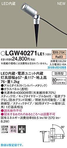 5営業日で発送 PANASONIC パナソニック スポットライト80形集光電球色 LGW40271LE1