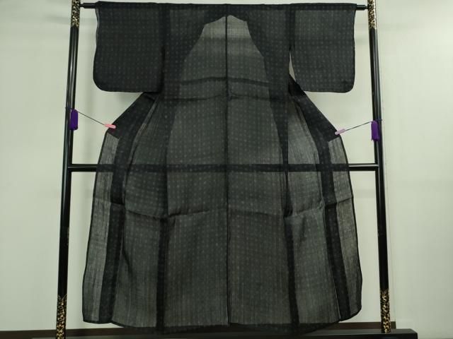 平和屋着物 上 夏物 重要無形文化財 本場宮古上布 苧麻 丸文 濃紺地 DZAA9586kh5