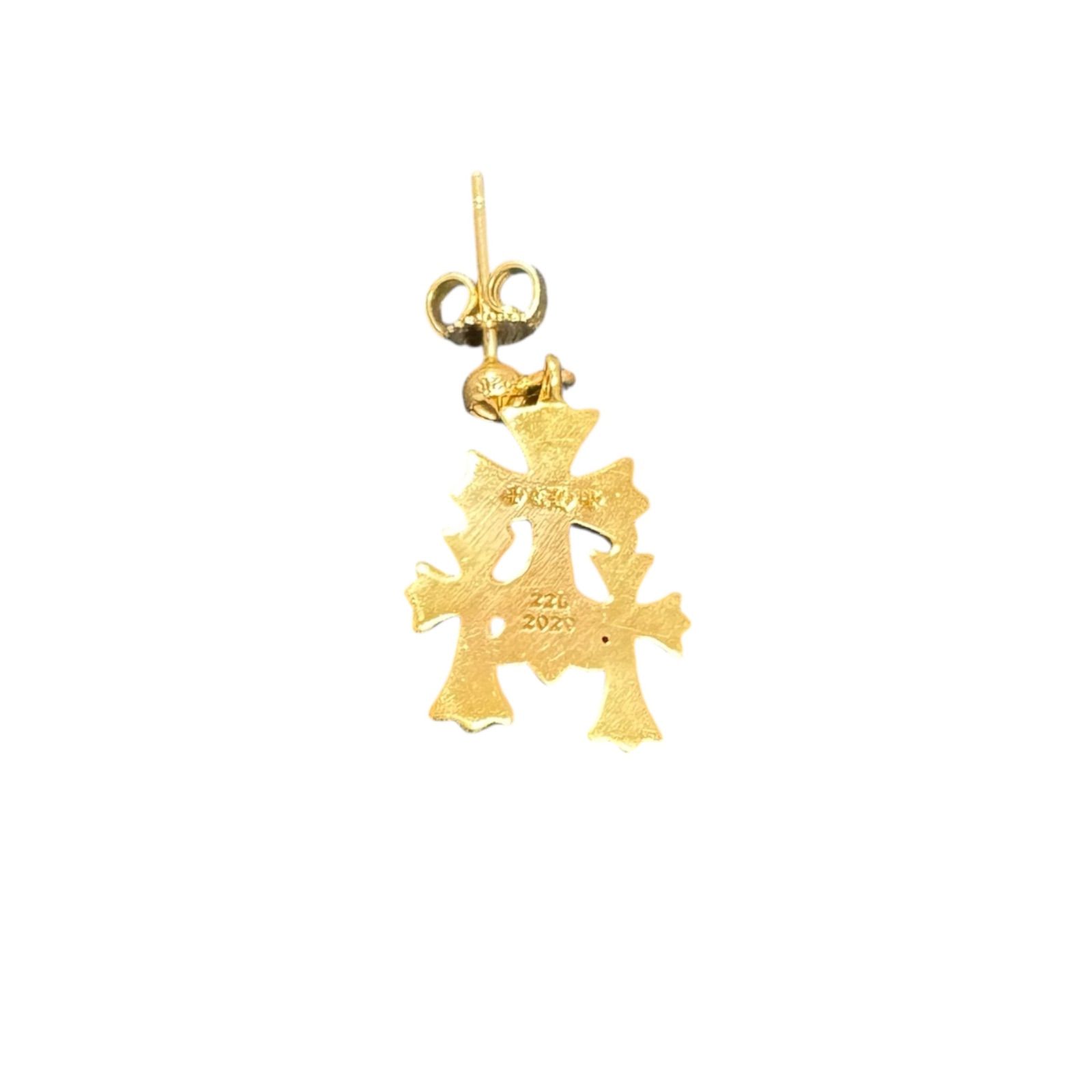 ChromeHearts クロムハーツ 22K 3 CH CROSS DROP トリプルCHクロス