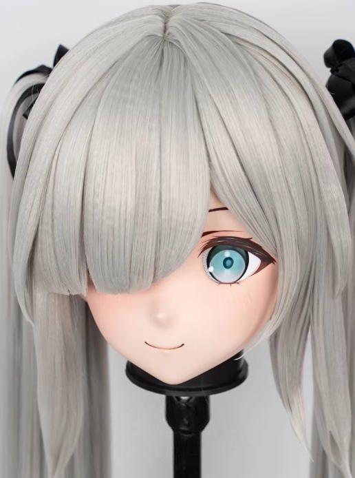 全頭マスク ロック付き NO.1205 フルマスク ドール ヘッドロリータ人形 コスプレ 変身 仮装 着ぐるみ 二次元美少女