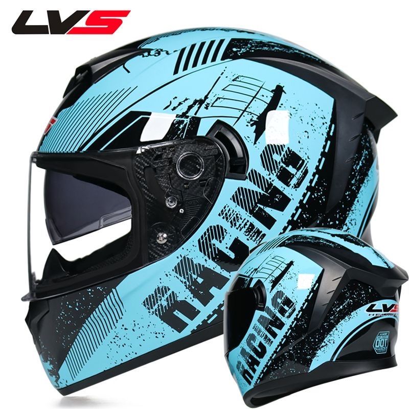LVS ダブルレンズフルフェイスヘルメットバイクヘルメットレンズ新品S
