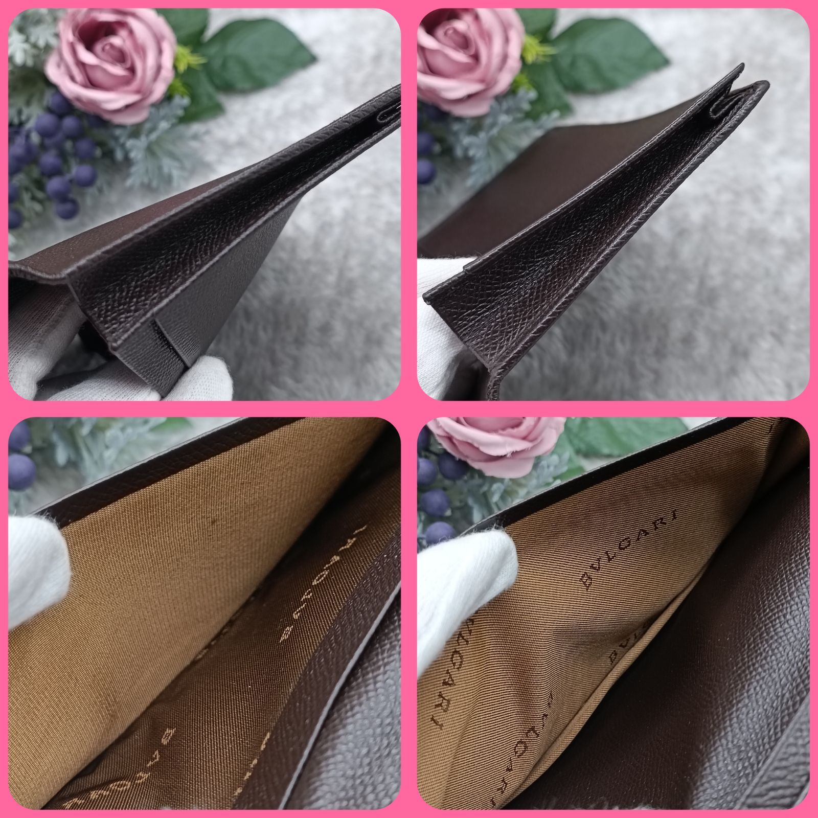 BVLGARI 》 ☆美品☆ ブルガリ クラシコ ロゴ刻印入り 長財布 札入れ