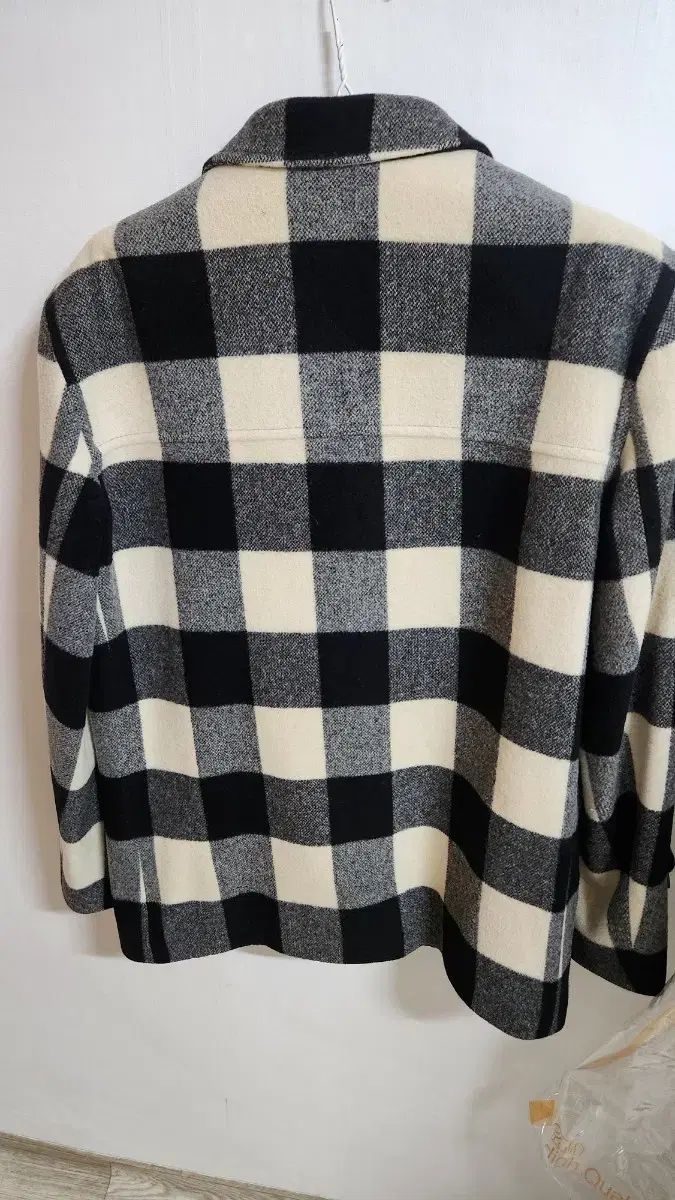 アニエス ベー ブロックチェック ウール ジャケット