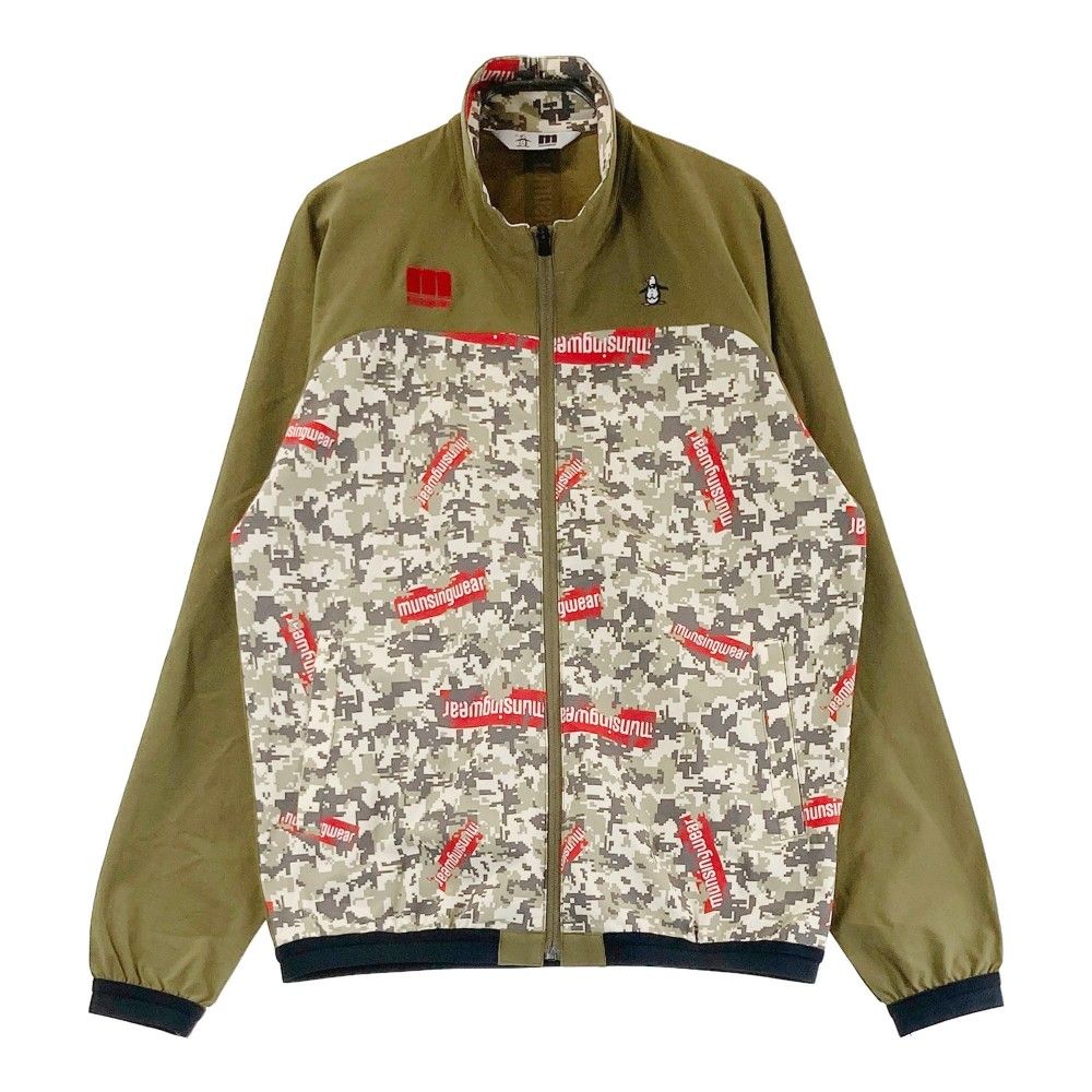 サイズ：M MUNSING WEAR マンシングウェア MEMQJK01 ジップジャケット カモフラ柄 カーキ系 [240101414968] ゴルフウェア メンズ ストスト サイズ：M MUNSING WEAR マンシングウェア MEMQJK01 ジップ
