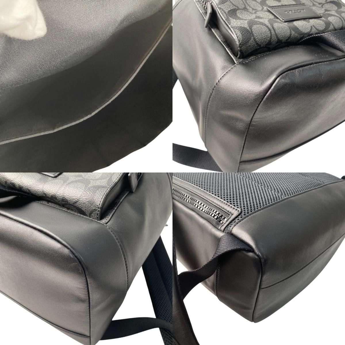 美品 コーチ coach メンズ バックパック ブラック レザー C2712