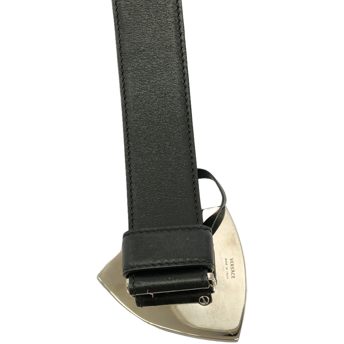 VERSACE ヴェルサーチ メデューサバックルレザーベルト ブラック 80/32