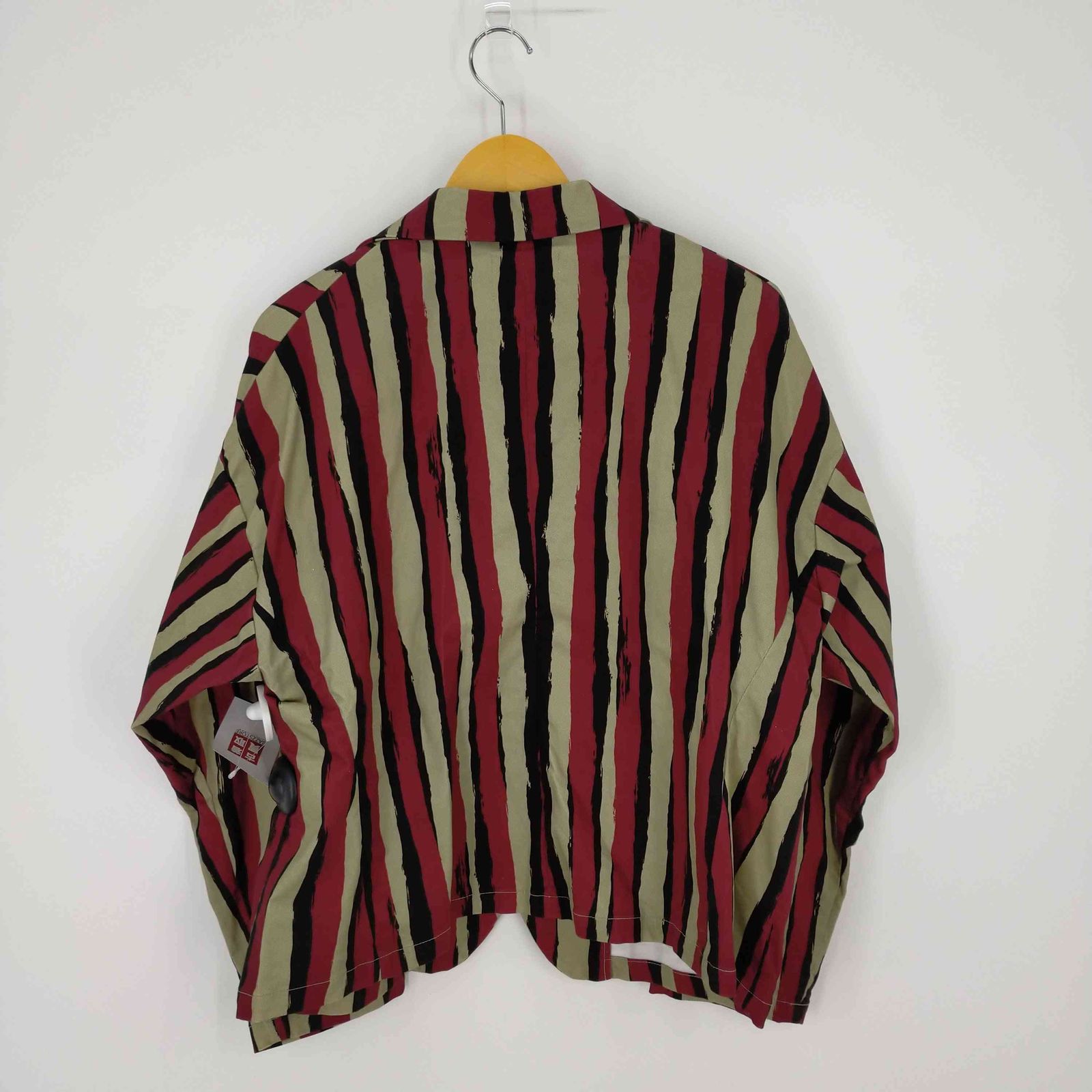 新品 NEON SIGN ストライプ ノーカラージャケット テーラードジャケット ネオンサイン NEON SIGN CHALK STRIPE NO COLLAR JACKET