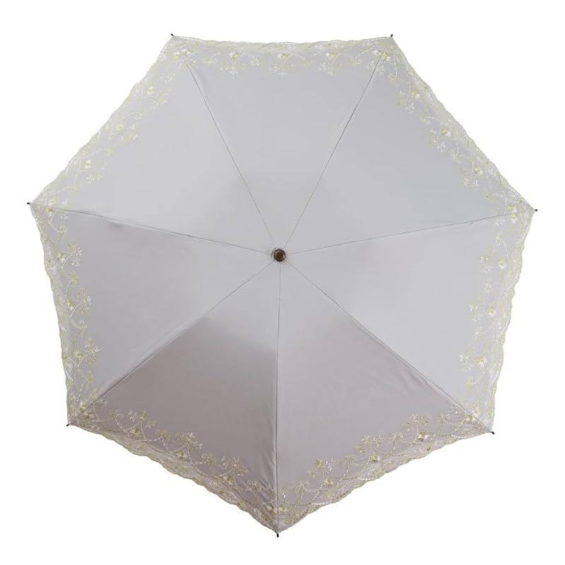 シノワズリーモダン 日傘 完全遮光 UVカット 折りたたみ傘 傘 晴雨兼用 遮光率 UVカット率100％ 遮熱 逃熱 マーブル 刺繍 涼しい かわいい きれい 軽量 母の日 ギフト ライトグレー×ライトグリーン