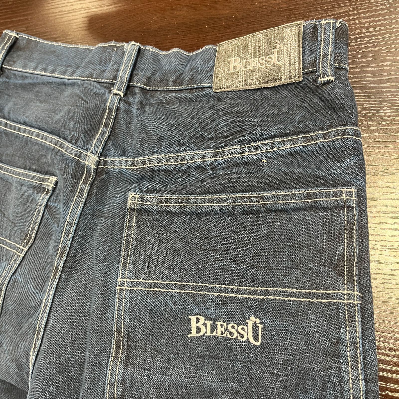 BLESS U (ブレスユー) BU wrinkle crack baggy denim バギーデニム 