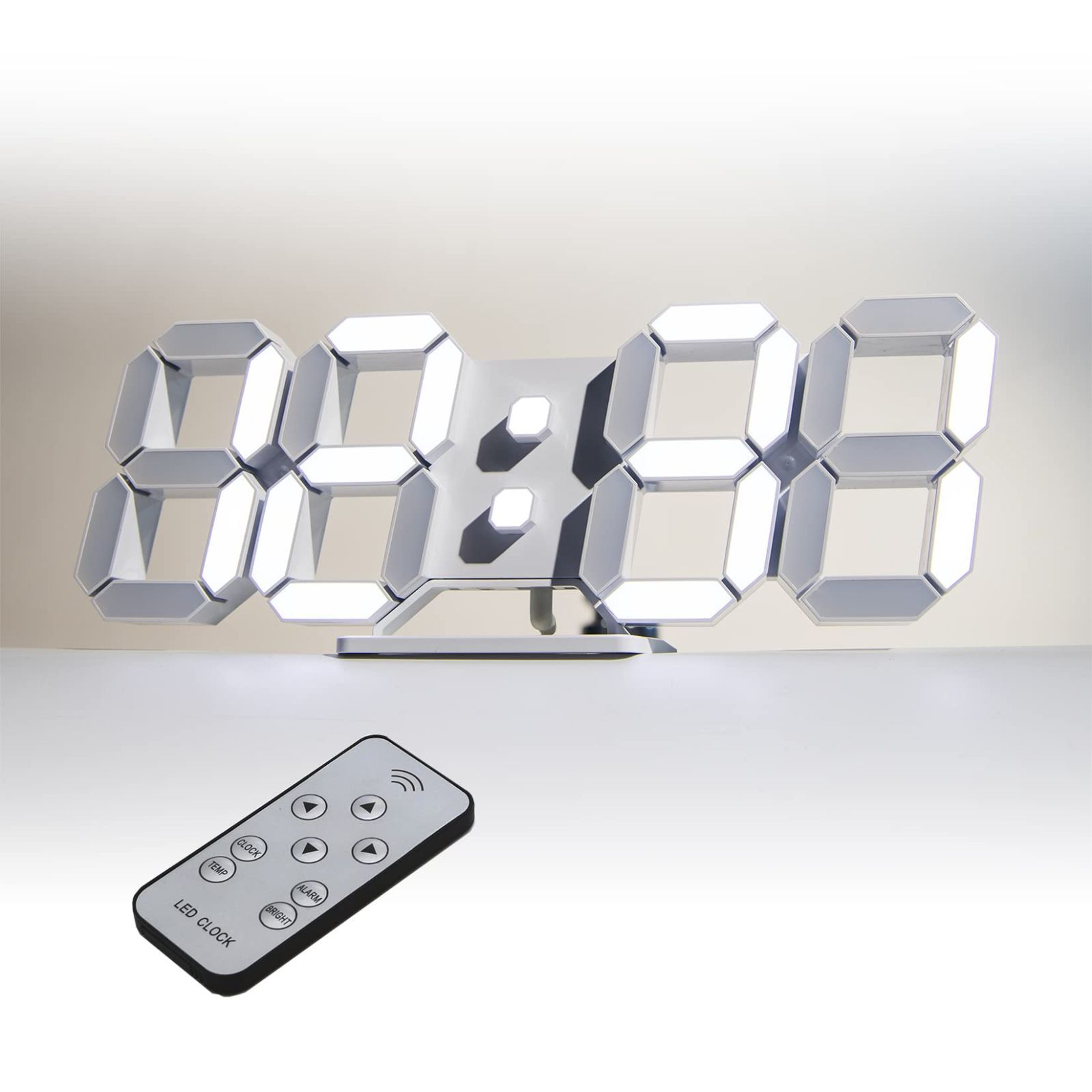 人気商品】KOSUMOSU デジタル時計 LED 壁掛け 置き時計 明るさ
