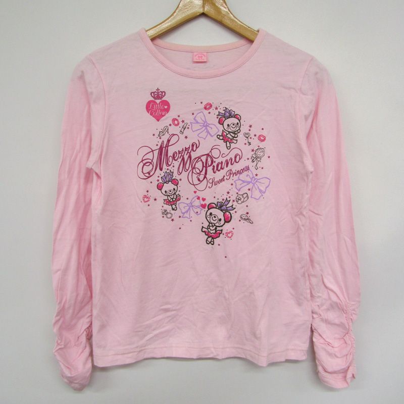 メゾピアノ Lサイズ Tシャツ 中古 メゾピアノ 長袖Tシャツ グラフィックT キッズ 女の子用 L(160)サイズ