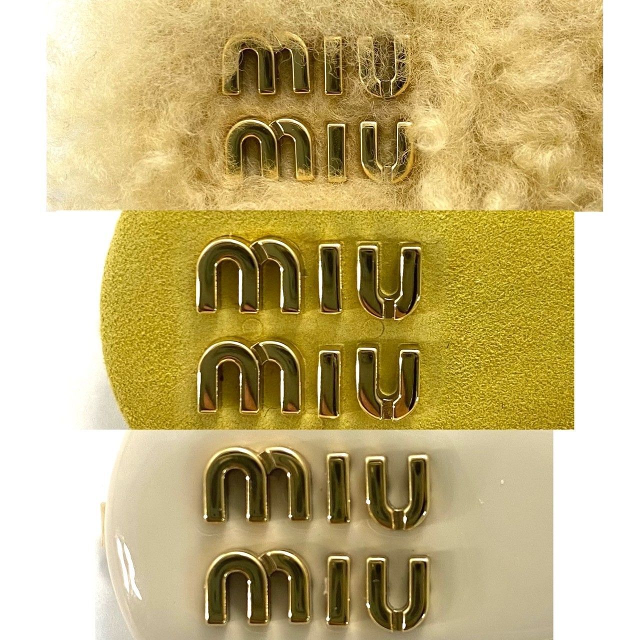 miu miu】5IF188 レザー スエード シアリング ヘアクリップ セット