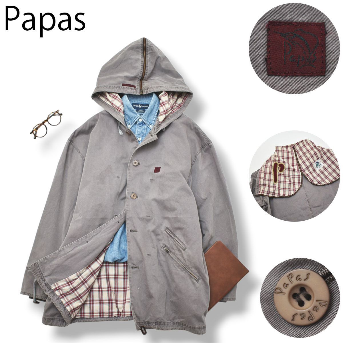 セーラーカラー】 90sヴィンテージ パパス PAPAS コットン フーデット