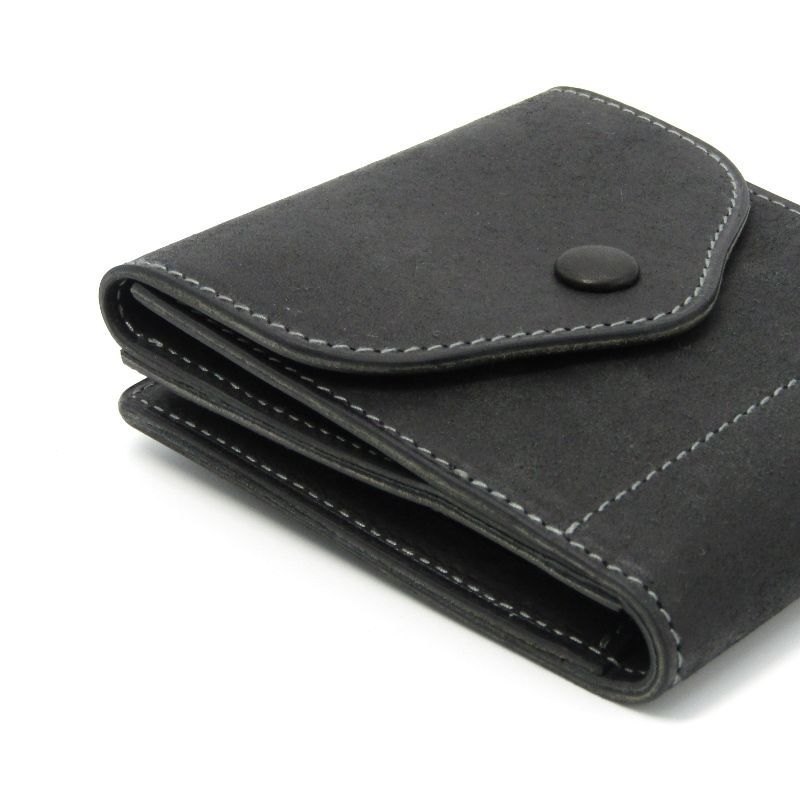 未使用 PORTER ポーター 二つ折り財布 ホフ 240-04191 HOF WALLET レザー オイル ヌバック ブラック 黒  80006724