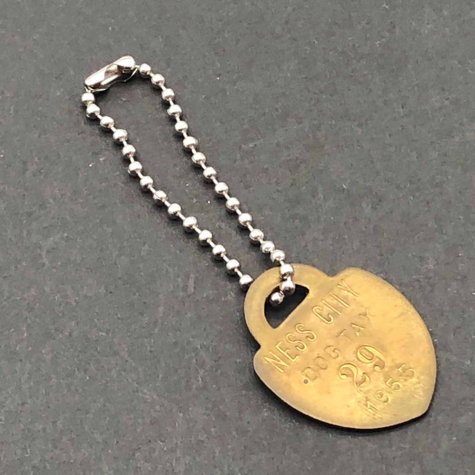 【 ドッグタグ 】 1955年 Dog Tag ※チェーン付き　キーホルダ　キーチェーンなどに！ アンティーク 犬 猫　キャットタグ　ネックレス  KEY009