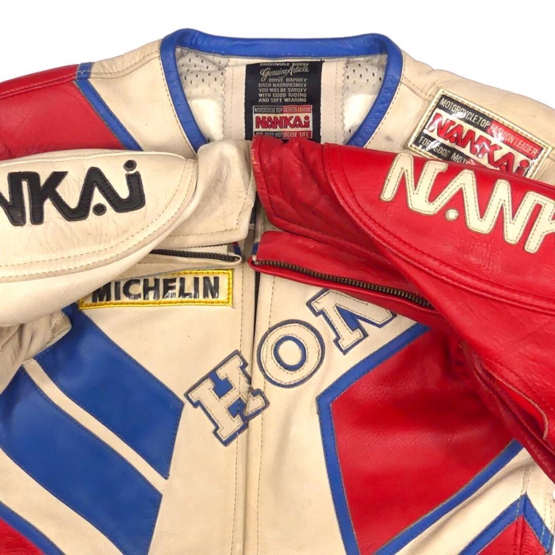 NANKAI 南海部品 レーシングスーツ メッシュ 本革 ツナギ HH9645