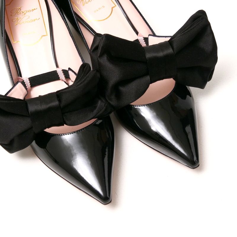 【ROGER VIVIER】取り外しリボン付き　パテントパンプス　38サイズ RVW00600920D1P9999-02.jpg