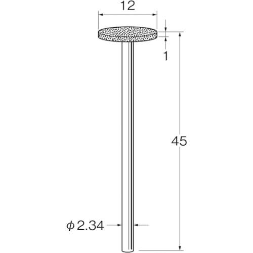 【新品・2営業日で発送】日本精密機械工作 リューター 軸付電着ダイヤモンド砥石D1912 (D1912 8895)