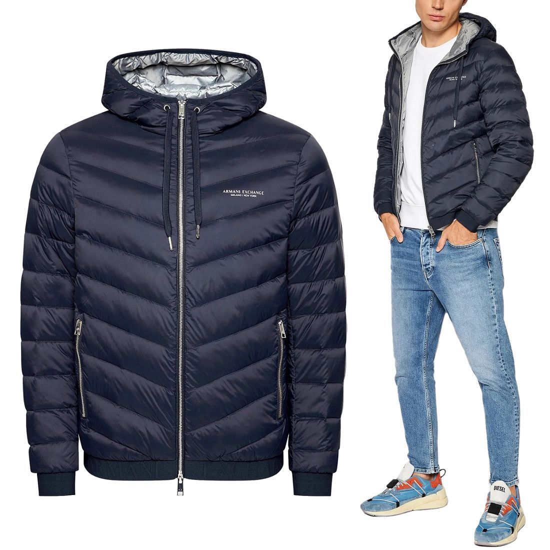 1 ARMANI EXCHANGE アルマーニ エクスチェンジ ネイビー 8NZB53 ZNW3Z
