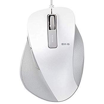 【中古】【非常に良い】エレコム マウス 有線 Mサイズ 5ボタン (戻る・進むボタン搭載) BlueLED 握りの極み ホワイト M-XGM10UBWH w17b8b5
