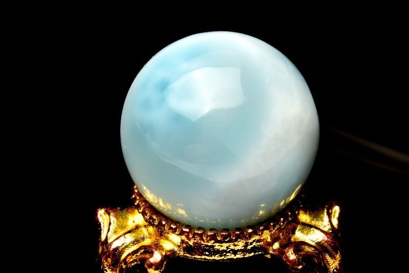 ヒーリングストーン☆ラリマースフィア18.3mm★台座付き【310】 1点物】大珠◇三大ヒーリング ラリマー 18mm 丸玉(台座なし