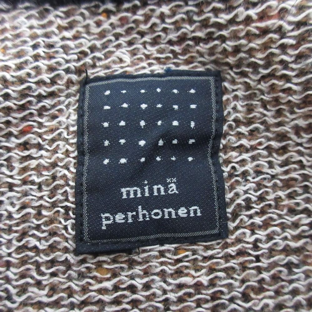 美品 mina perhonen ミナペルホネン herb salt ショートスリーブ ミックスニット ka8593 サイズ1 ブラウン レディース 古着 中古 美品 mina perhonen ミナペルホネン herb salt ショートスリーブ