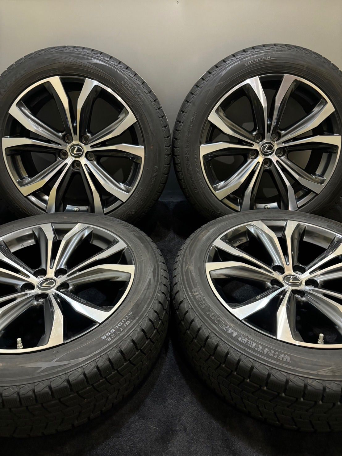 235 55R20 DUNLOP WINTER MAXX SJ8 20年製 レクサス RX バージョンL 純正 20インチ 8J 30 114.3 5H スタッドレス 4本 ハリアー 1-K114