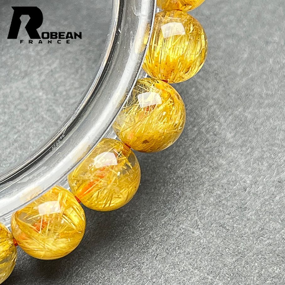 綺麗 EU製 定価10万円☆ROBEAN・タイチンルチル☆黄金針水晶 ゴールド