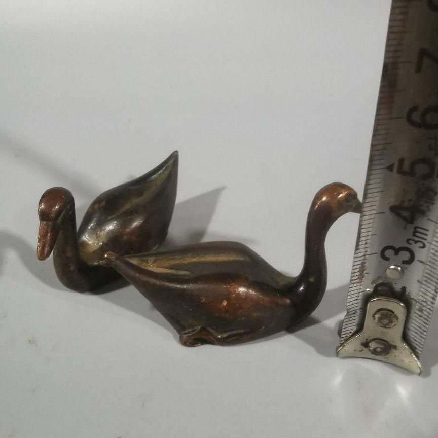 銅 細工 茶道具 香道具 白鳥 書房定規 ペン置き 文鎮 工芸品
