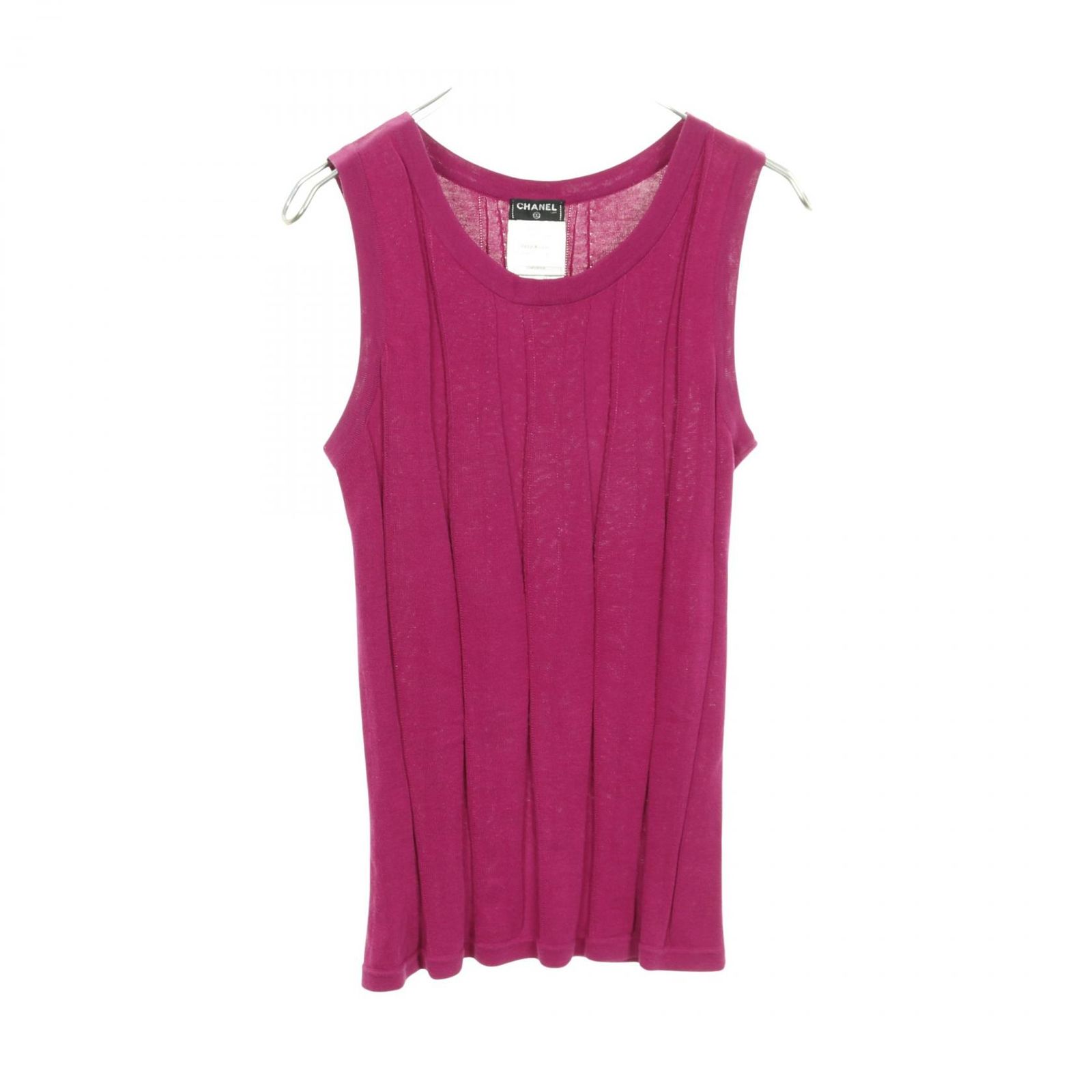 シャネル CHANEL タンクトップ ココマーク D43351K04413 コットン ニットベスト レディース Used B