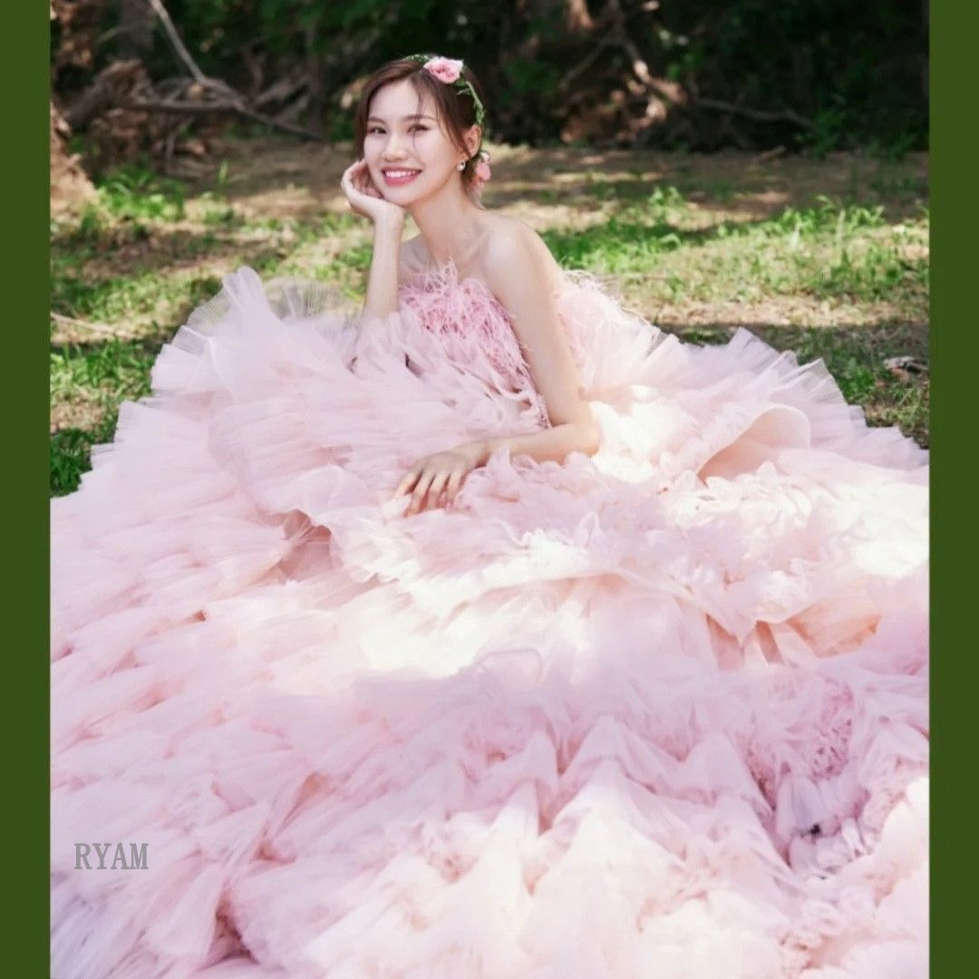 ❤️ウエディングドレス aライン ミニ丈 透け感 白 袖なし