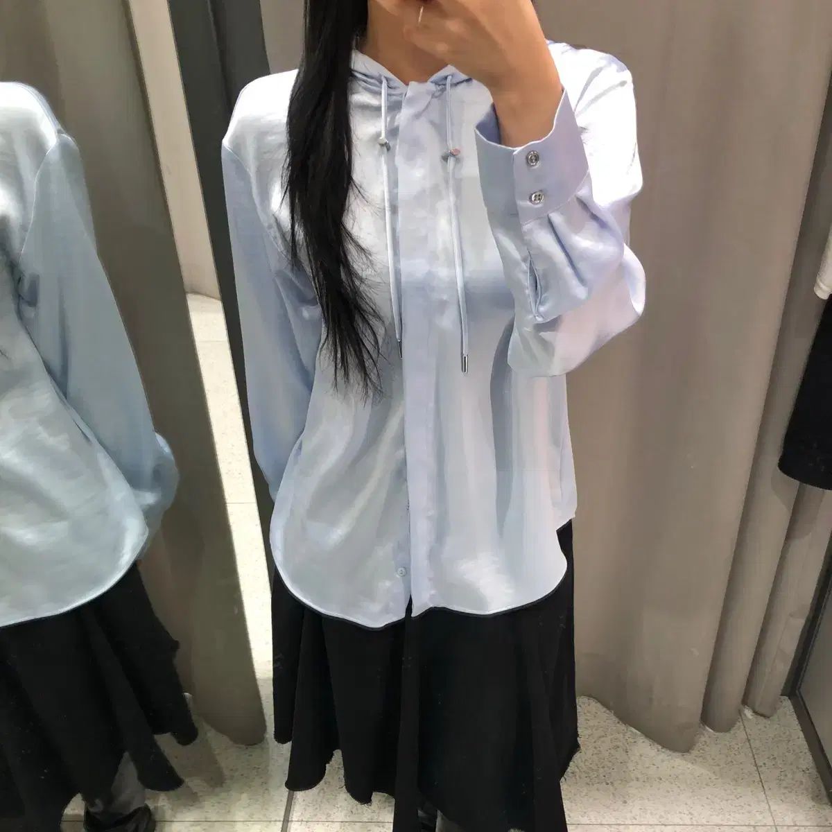 ZARA ザラ サテン フード ブラウス