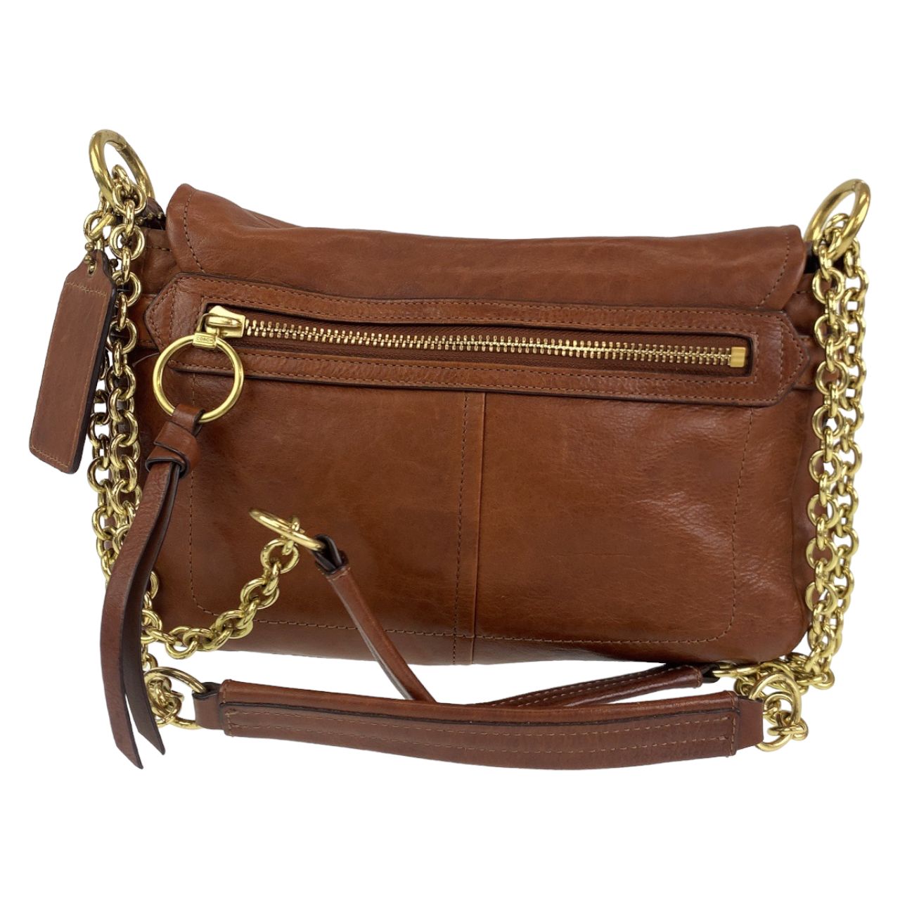 COACH コーチ ブラウン 茶 ゴールド金具 カーフ /レザー ショルダー 