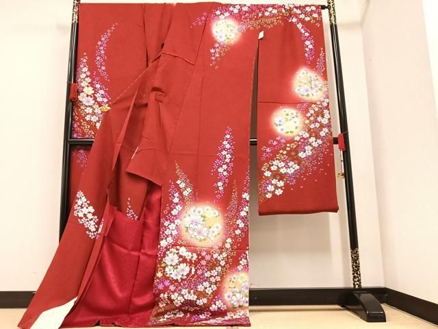 平和屋着物○豪華振袖 舞花文 暈し染め 金彩 仮絵羽 逸品 未使用