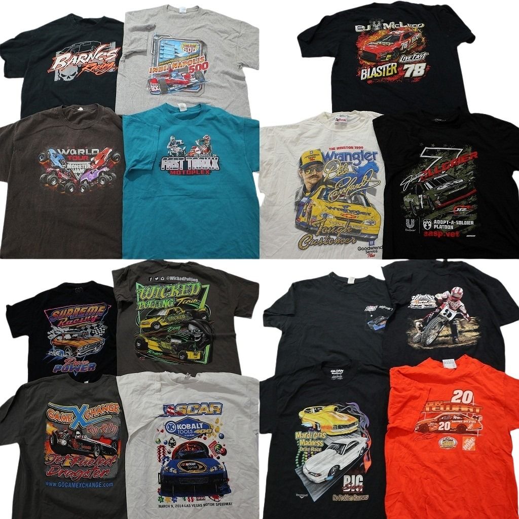古着卸 レーシング 半袖Tシャツ 16枚セット メンズ M |L |XL シボレー ラングラー ワンポイント 古着 NA2882