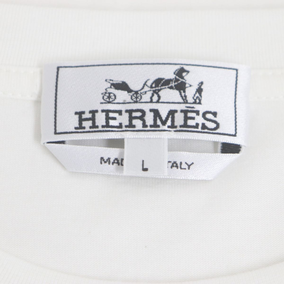 未使用品▽23SS 定価106700円 HERMES エルメス ミニレザーパッチ 半袖T