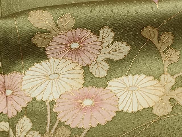 平和屋着物□訪問着 刺繍 枝花文 暈し染め 金彩 正絹 逸品