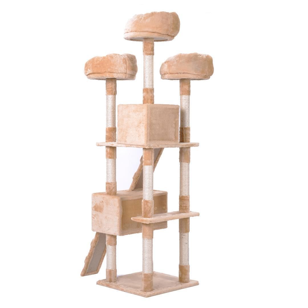 キャットタワー 据え置き おしゃれ 全高185cm 爪とぎ 麻紐 豪華な