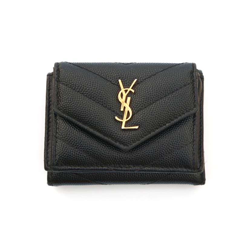 YVES SAINT LAURENT イヴ・サンローラン 三つ折り財布 ロゴ - NUIR