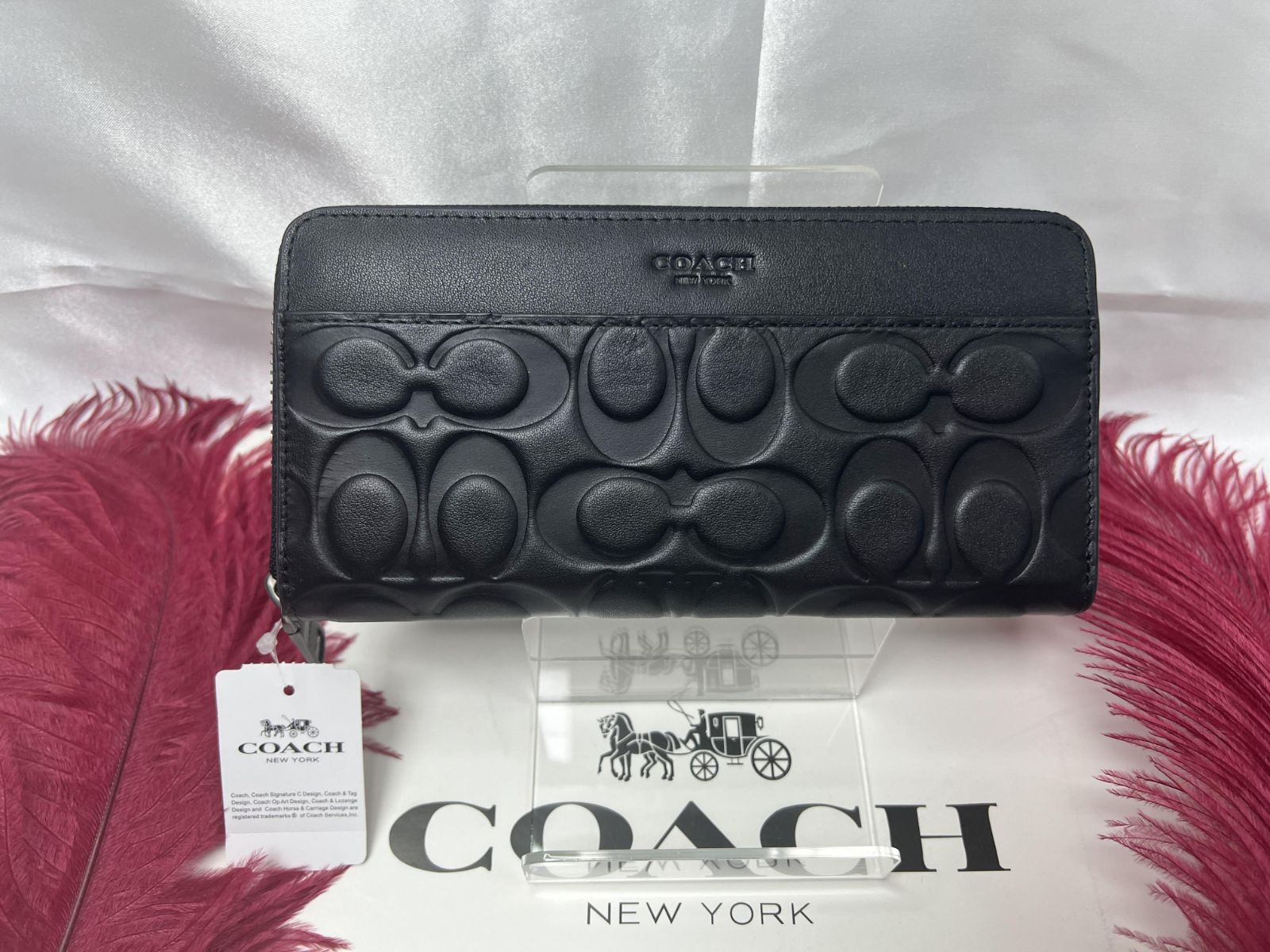 コーチ 長財布 COACH 財布 シグネチャー エンボスド レザー