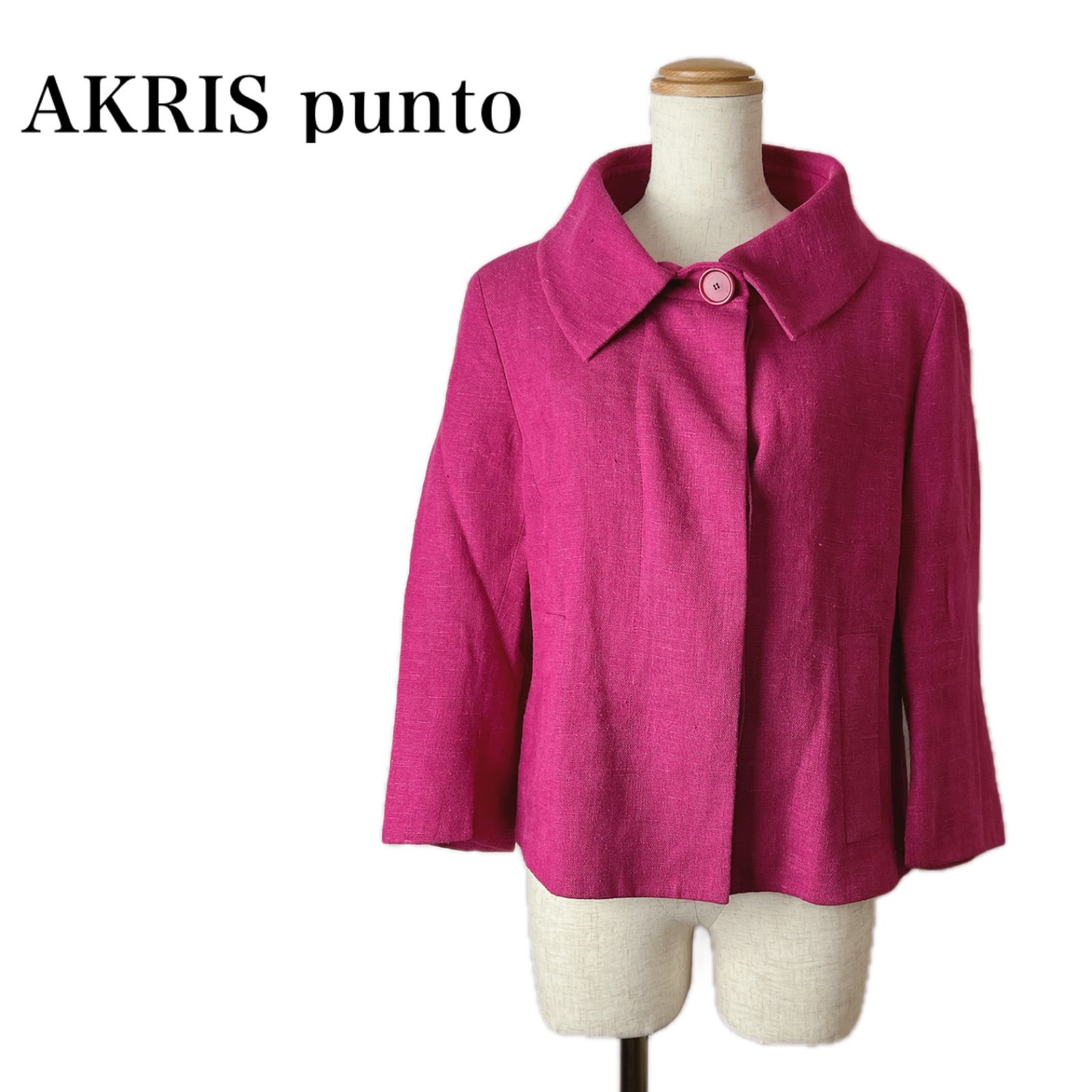 アクリス AKRIS punto ウールジャケット 美品 定価3万 アクリスプント 