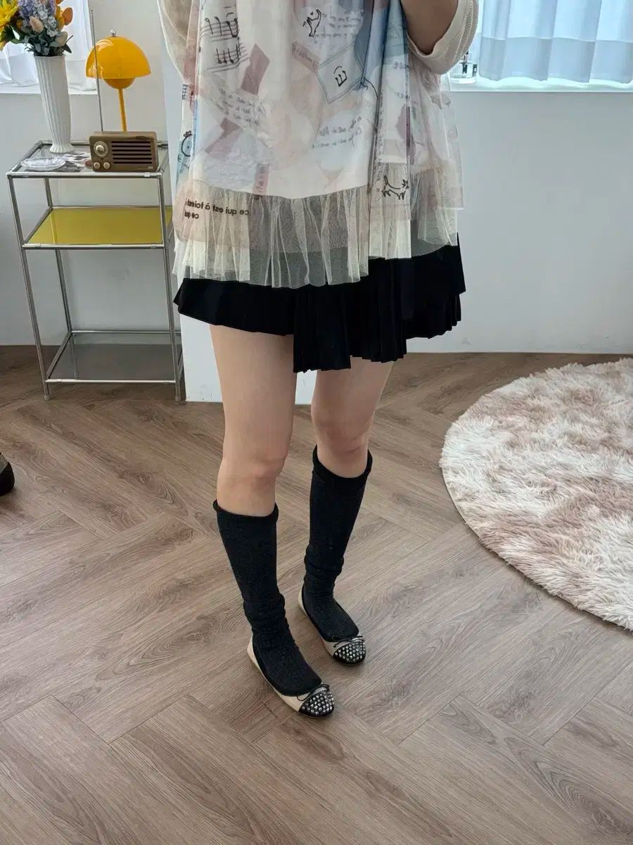 スタッズフラットシューズ