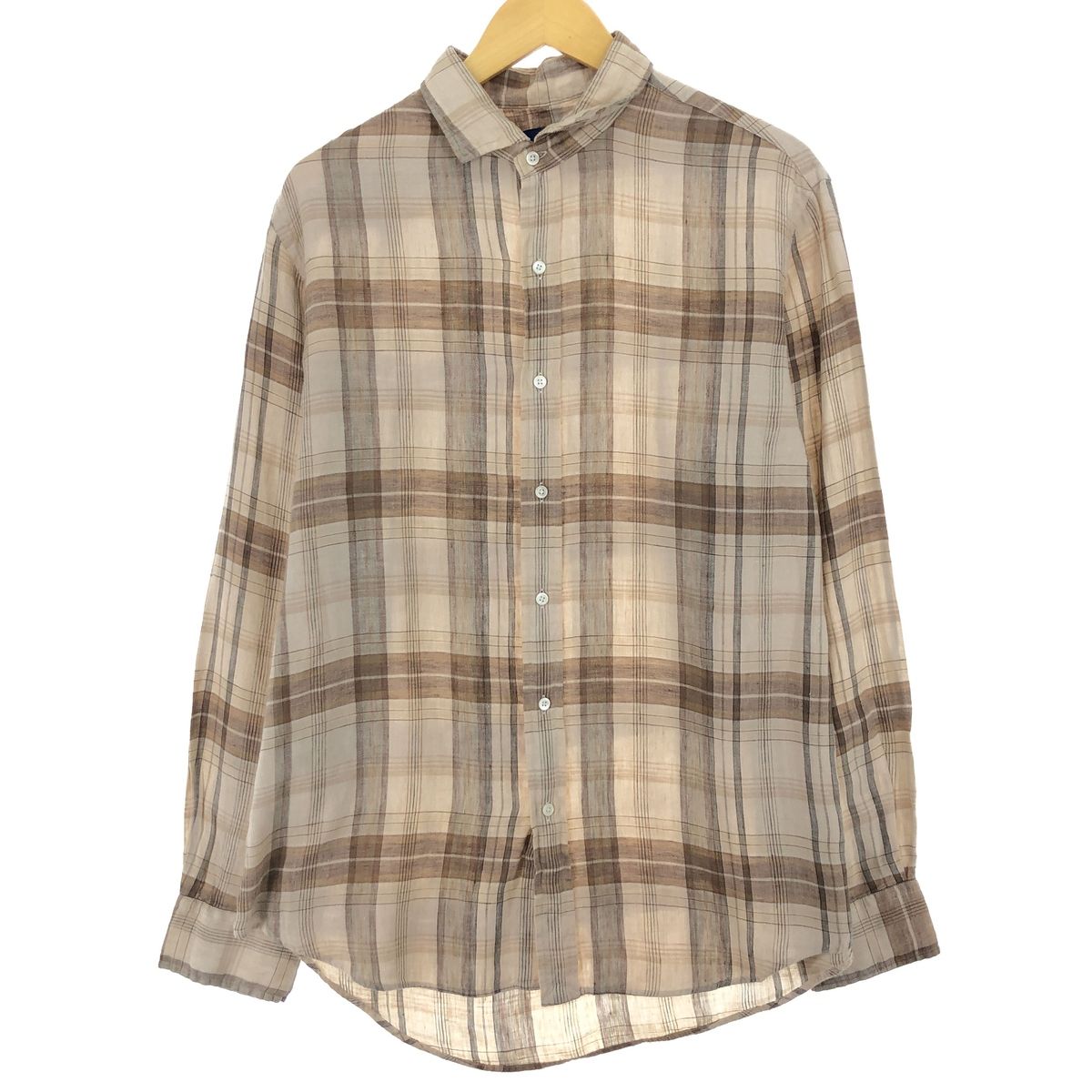 古着 ラルフローレン Ralph Lauren POLO RALPH LAUREN チェック柄 長袖 リネンシャツ メンズL相当/eaa467271