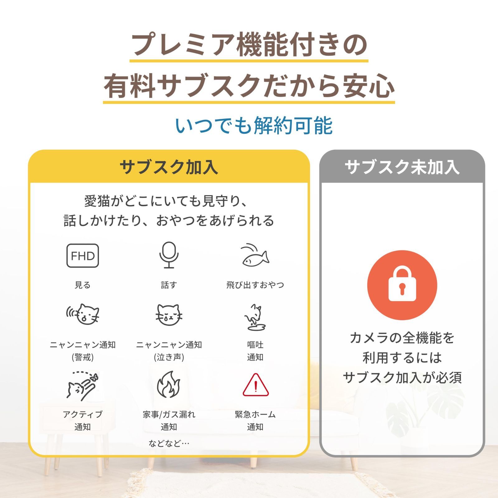 公式 Furboネコカメラ 360°ビュー プレミア定額パッケージ｜ 110万人愛用のペットカメラブランドから猫 見守りカメラ 自動給餌器 スマホ対応 留守番 飛び出すおやつ ファーボ サブスク必須