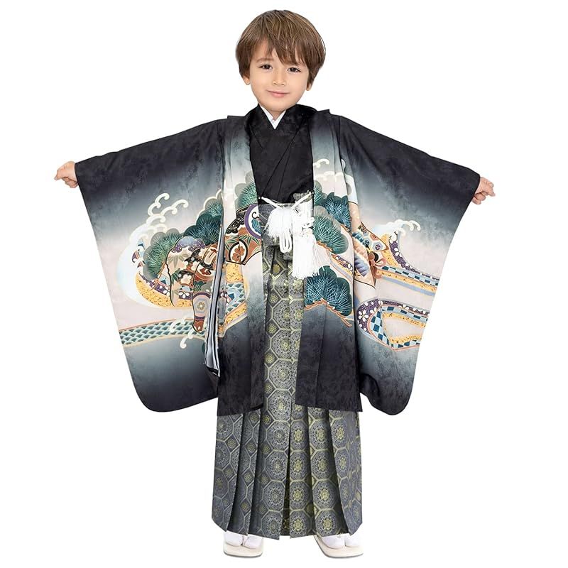 キョウエツ/七五三着物/5歳男の子 KYOETSU 七五三 男 5歳 着物 【豪華12点フルセット】 鷹兜松