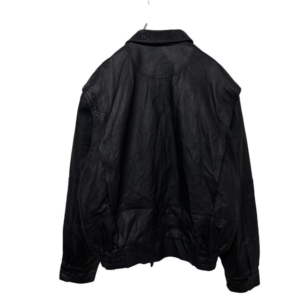 Karlsburg】裏地ペイズリー 本革レザージャケット ブラックS-2943