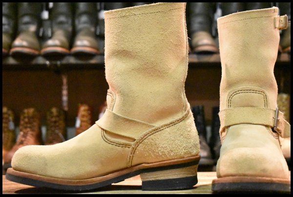 7.5D 10年 レッドウィング 8268 スエード エンジニア ホーソーンアビレーンラフアウト スチールトゥ ブーツ redwing HOPESMORE FJ120