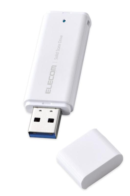 エレコム 外付けSSD 1TB ポータブル USB 5Gbps | USB3.2 Gen1 対応 小型 キャップ式 ホワイト ESD-EMC1000GWH